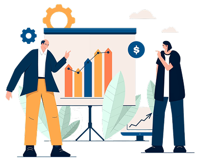 Business coaching and strategy illustration